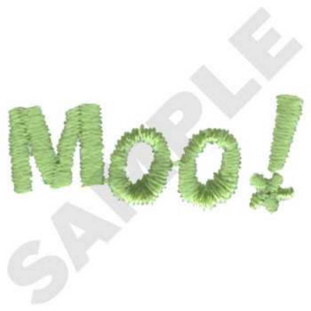 Picture of Moo Text Machine Embroidery Design