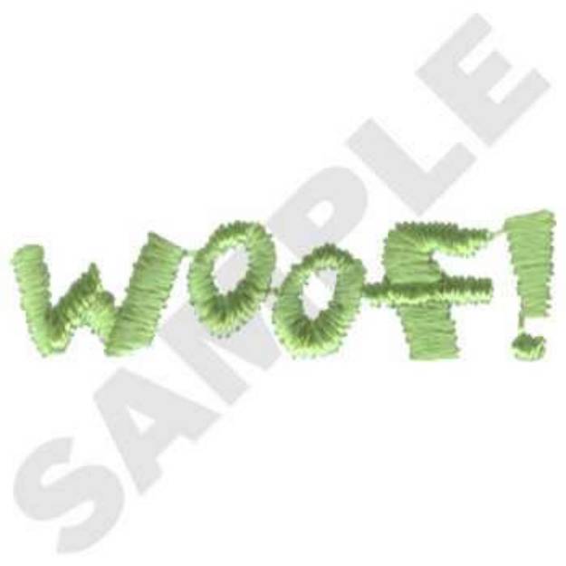 Picture of Woof Text Machine Embroidery Design