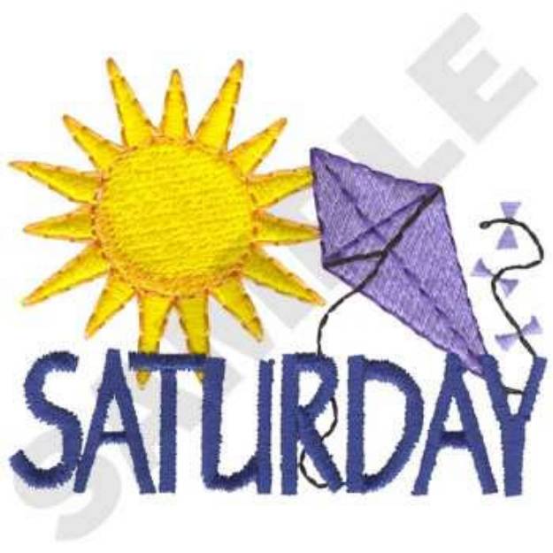 Picture of Saturday Text Machine Embroidery Design