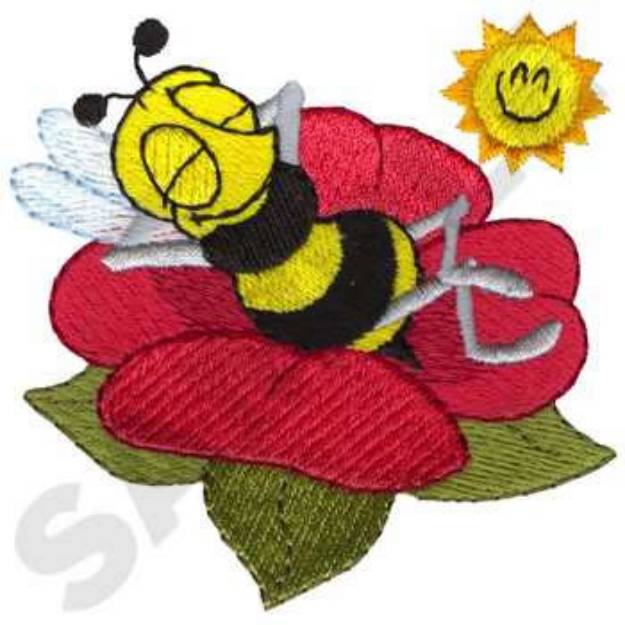 Picture of Sunbathing Bee Machine Embroidery Design