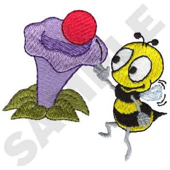 Bee With Ball Machine Embroidery Design