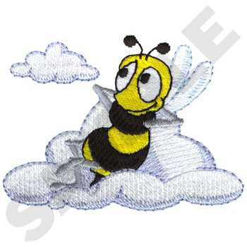 Bee Cloud Watching Machine Embroidery Design