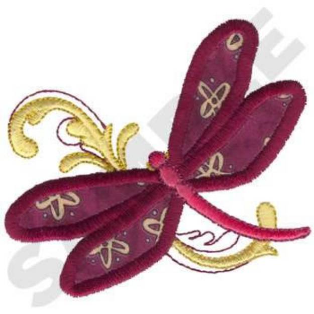 Picture of Dragonfly Applique Machine Embroidery Design