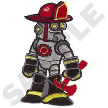 Fireman Robot Machine Embroidery Design