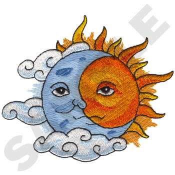Celestial Sun & Moon Machine Embroidery Design