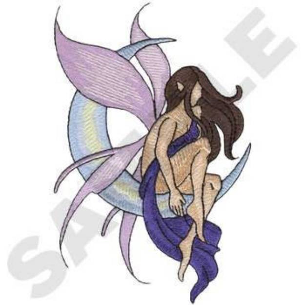 Picture of Fairy On Moon Machine Embroidery Design