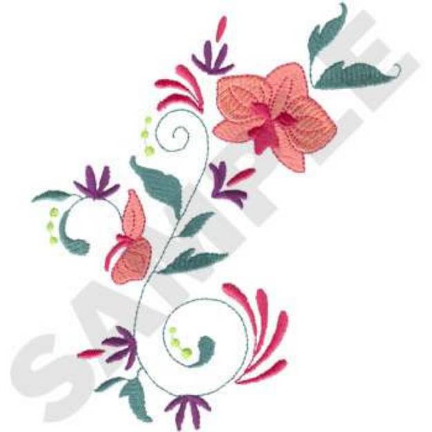 Picture of Orchid Design Machine Embroidery Design