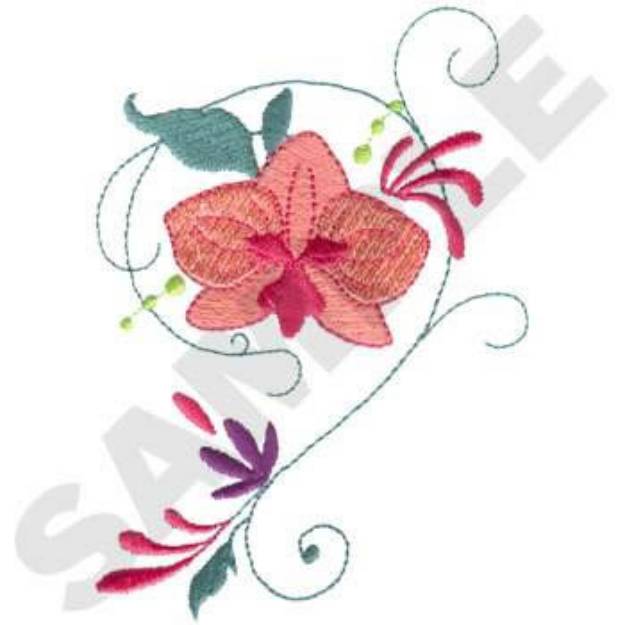 Picture of Orchid Design Machine Embroidery Design