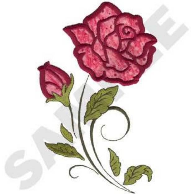 Picture of Rose Applique Machine Embroidery Design