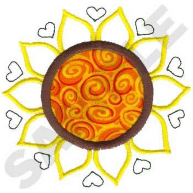 Picture of Sunflower Applique Machine Embroidery Design