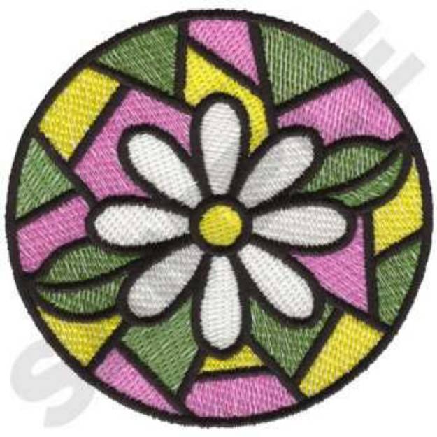 Picture of Stained Glass Daisy Machine Embroidery Design