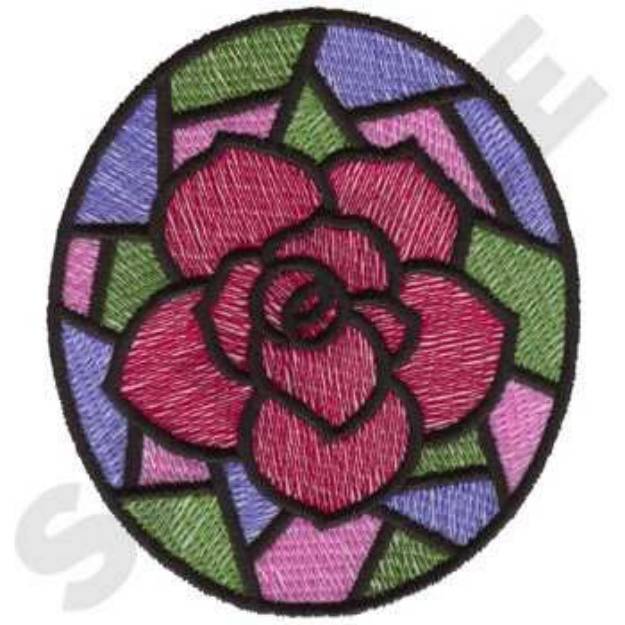 Picture of Stained Glass Rose Machine Embroidery Design