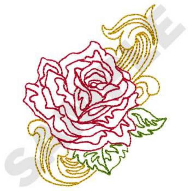 Picture of Rose Machine Embroidery Design