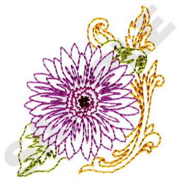 Picture of Gerbera Daisy Machine Embroidery Design