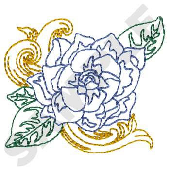 Gardenia Flower Machine Embroidery Design