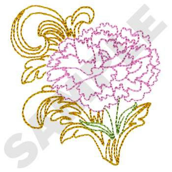 Carnation Flower Machine Embroidery Design