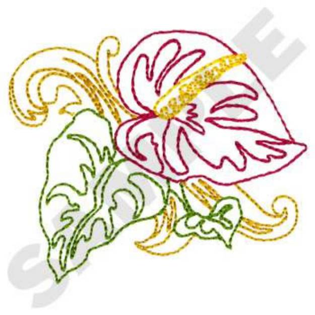 Picture of Anthurium Flower Machine Embroidery Design