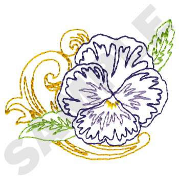Pansy Flower Machine Embroidery Design