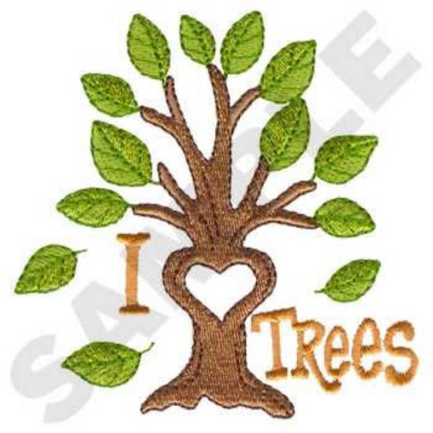 Picture of I Love Trees Machine Embroidery Design