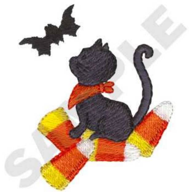 Picture of Halloween Cat Machine Embroidery Design