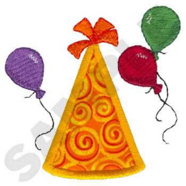 Picture of Party Hat Machine Embroidery Design