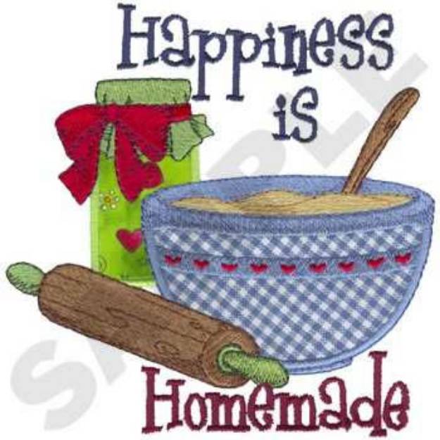 Picture of Happiness Applique Machine Embroidery Design