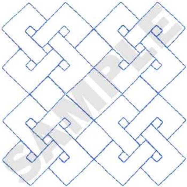 Picture of Intertwined Rectangles Machine Embroidery Design