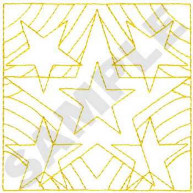 Picture of Stars Quilt Square Machine Embroidery Design