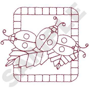Ladybugs Quilt Machine Embroidery Design