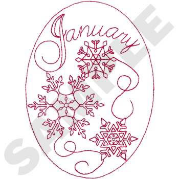 January Scene Machine Embroidery Design