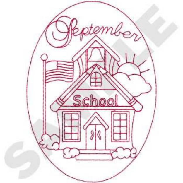 Picture of September Scene Machine Embroidery Design