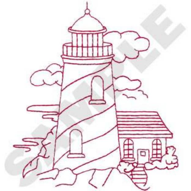 Picture of Lighthouse Scene Machine Embroidery Design