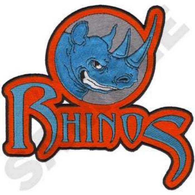 Picture of Rhinos Mascot Machine Embroidery Design