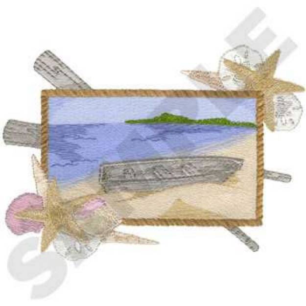 Picture of Rowboat Scene Machine Embroidery Design