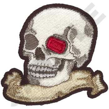 Skull with Gemstone Machine Embroidery Design
