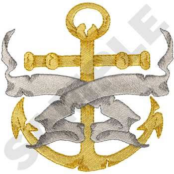 Anchor with Banner Machine Embroidery Design