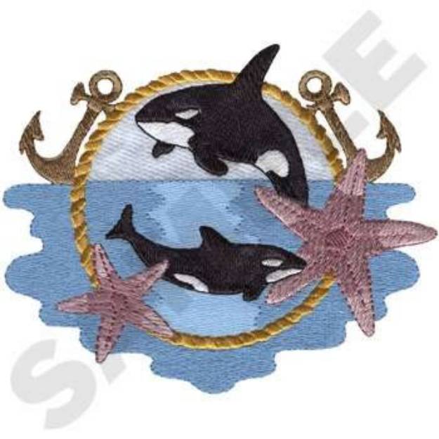 Picture of Killer Whales Machine Embroidery Design