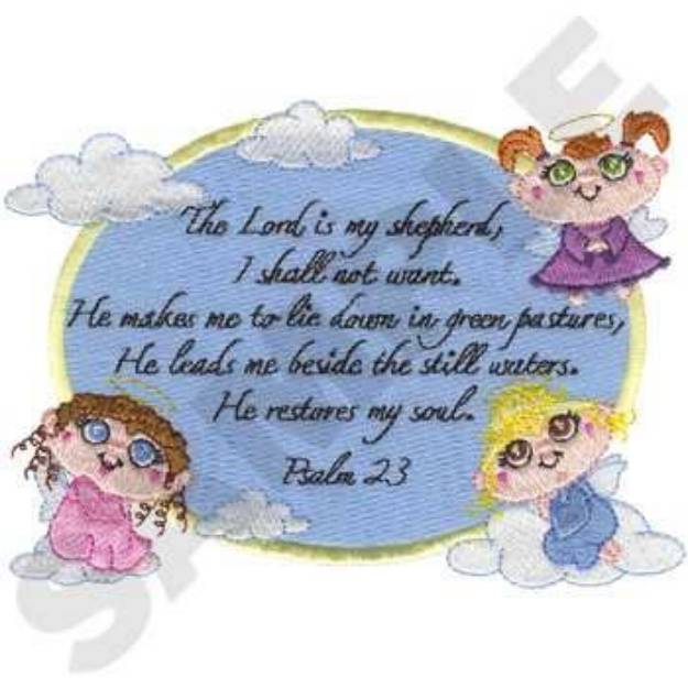 Picture of Psalm 23 Machine Embroidery Design