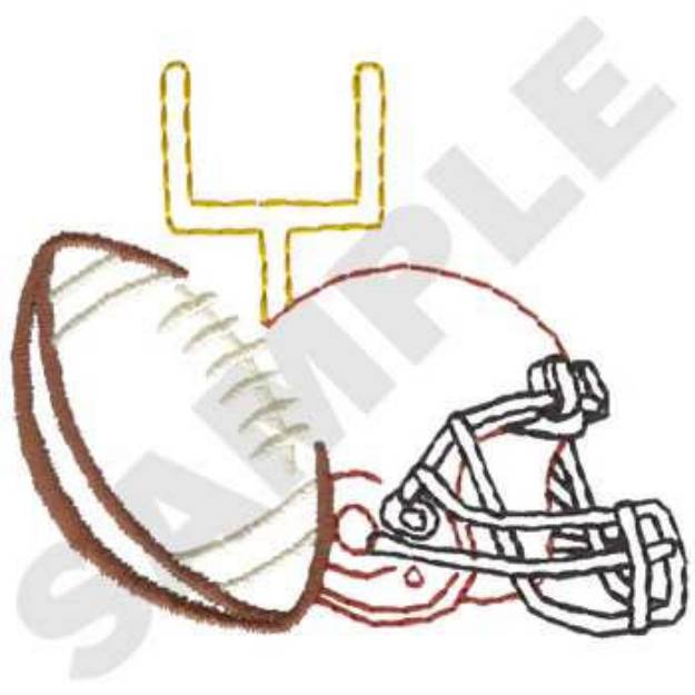 Picture of Football Equipment Machine Embroidery Design
