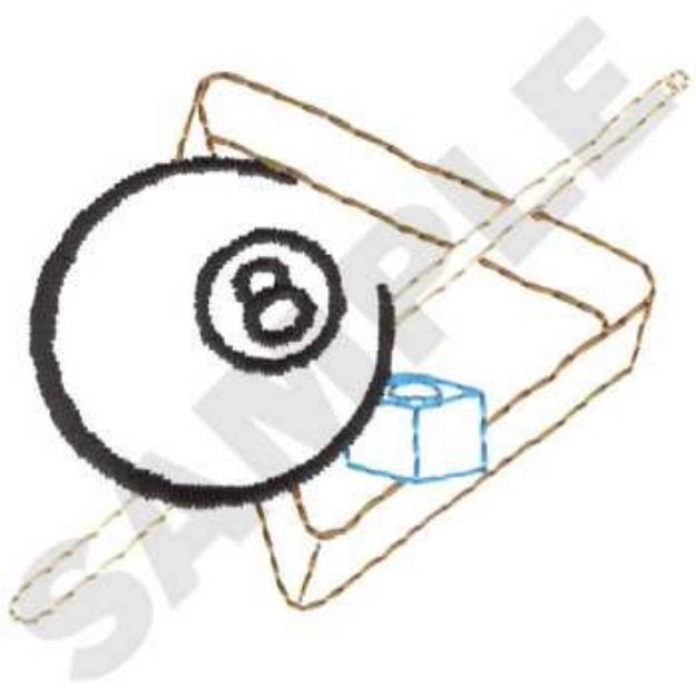 Picture of Billiard Equipment Machine Embroidery Design