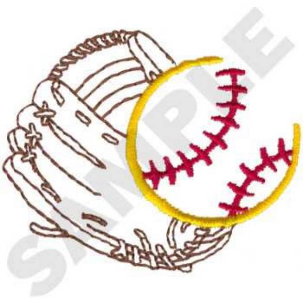 Picture of Softball Machine Embroidery Design