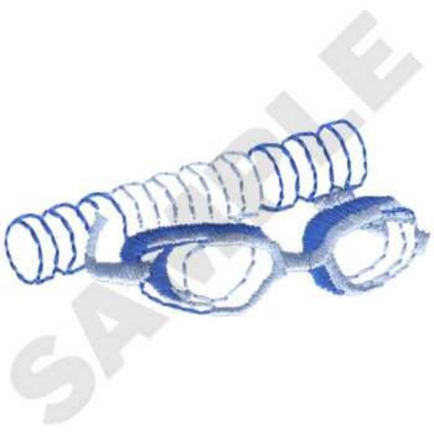 Picture of Swimming Goggles Machine Embroidery Design