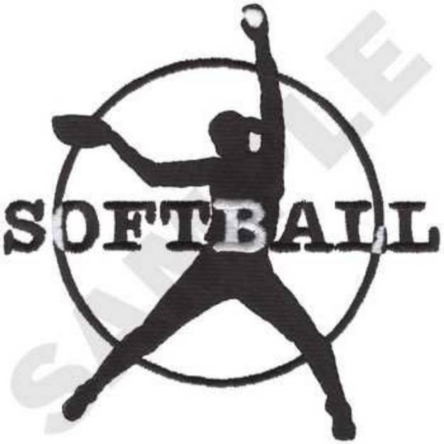 Picture of Womens Softball Machine Embroidery Design