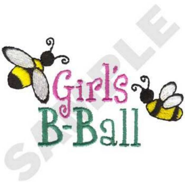 Picture of Girls Baseball Machine Embroidery Design
