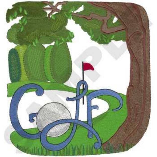 Picture of Golf Course Machine Embroidery Design