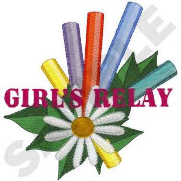 Picture of Female Track Relay Machine Embroidery Design