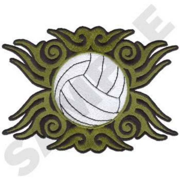 Picture of Tribal Volleyball Machine Embroidery Design