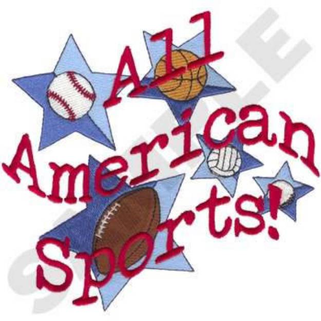 Picture of All American Sports Machine Embroidery Design