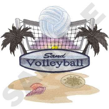 Sand Volleyball Machine Embroidery Design