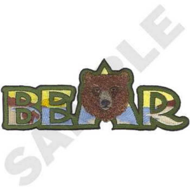 Picture of Bear Text Machine Embroidery Design